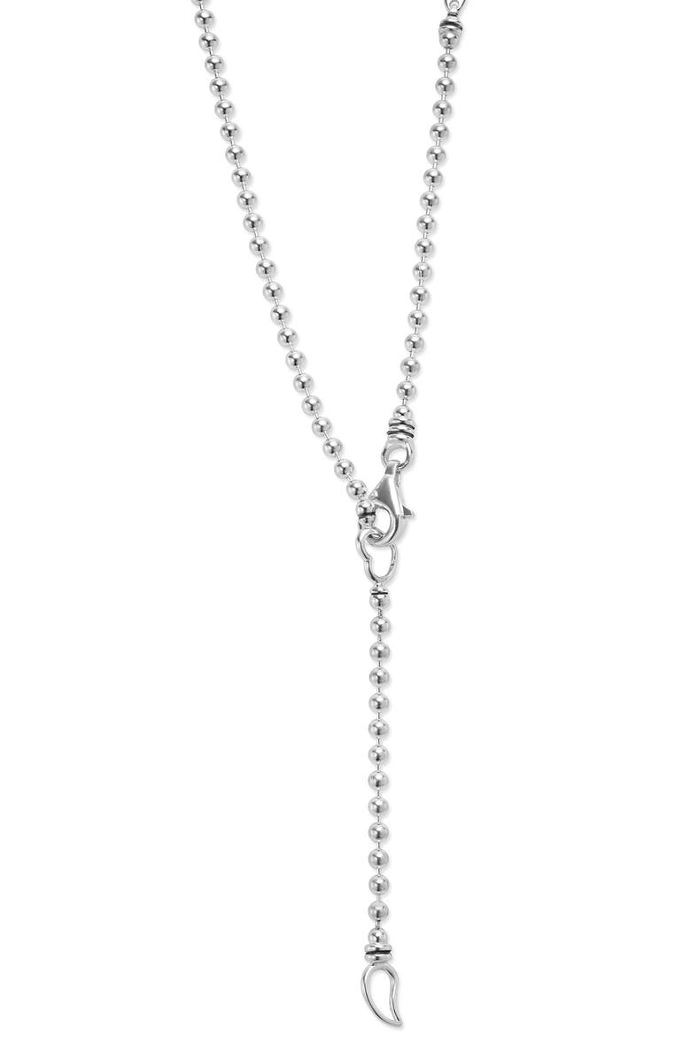 LAGOS Caviar Spark Diamond Circle Pendant Necklace, Alternate, color, Silver