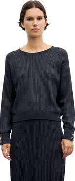 GERARD DAREL Rita Ribbed Openwork Knit Sweater