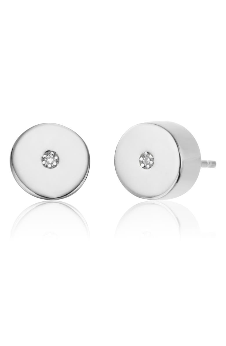 Monica Vinader Linear Solo Diamond Stud Earrings, Main, color, 