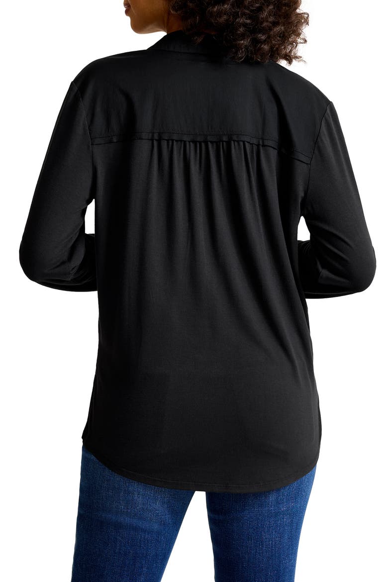 Button-Up Shirt, Alternate, color, BLACK