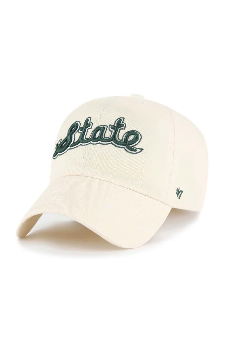 '47 Men's '47 Natural Michigan State Spartans Vault Clean Up Adjustable Hat, Main, color, 