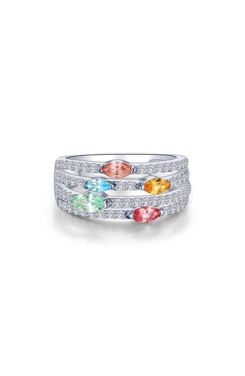 Fancy Lab Grown Sapphire Stack Ring
