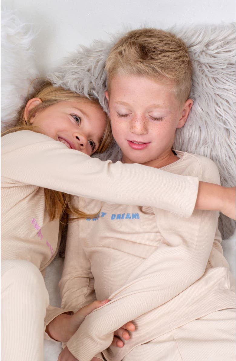 NoggiWear Sweet Dreams Loungewear Set, Alternate, color, Beige / Pink