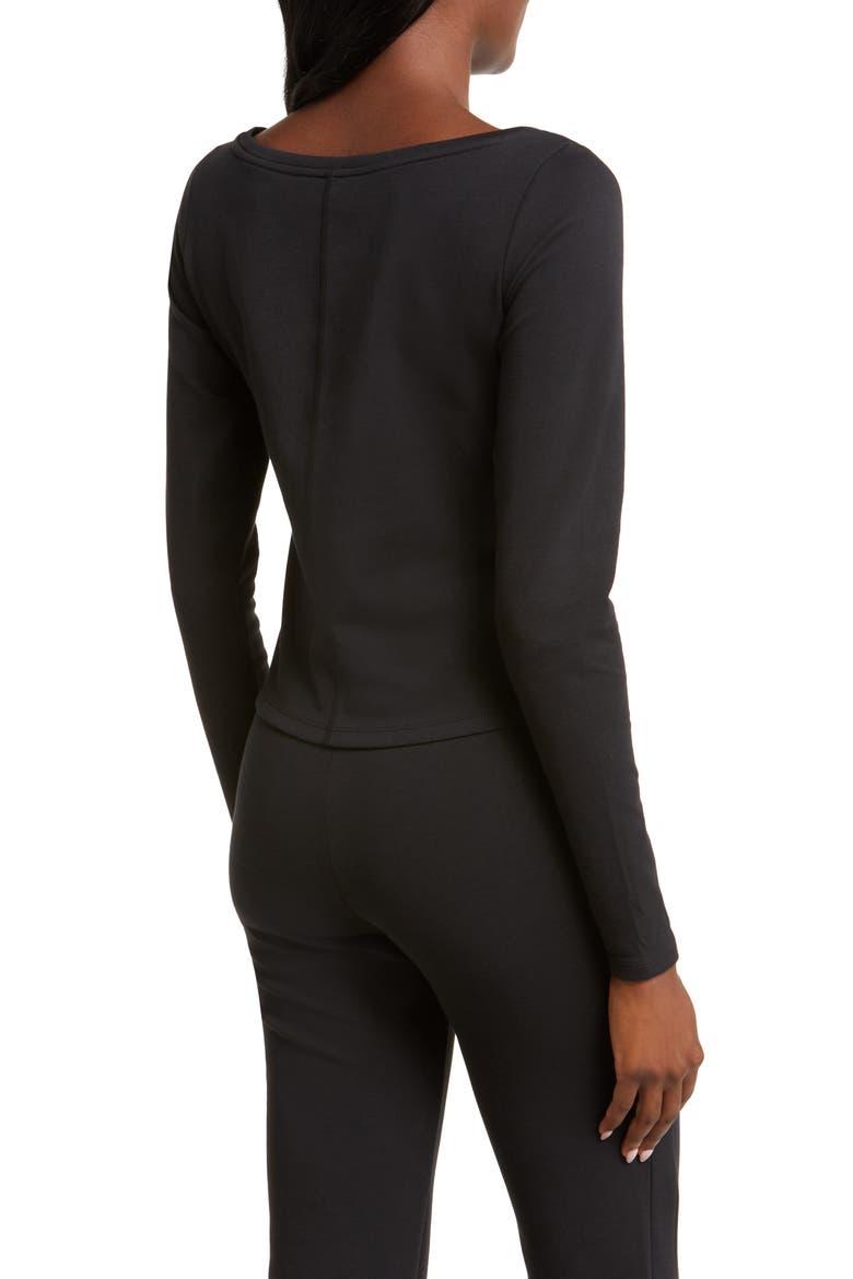 Air Crop Long Sleeve T-Shirt, Alternate, color, BLACK/ WHITE