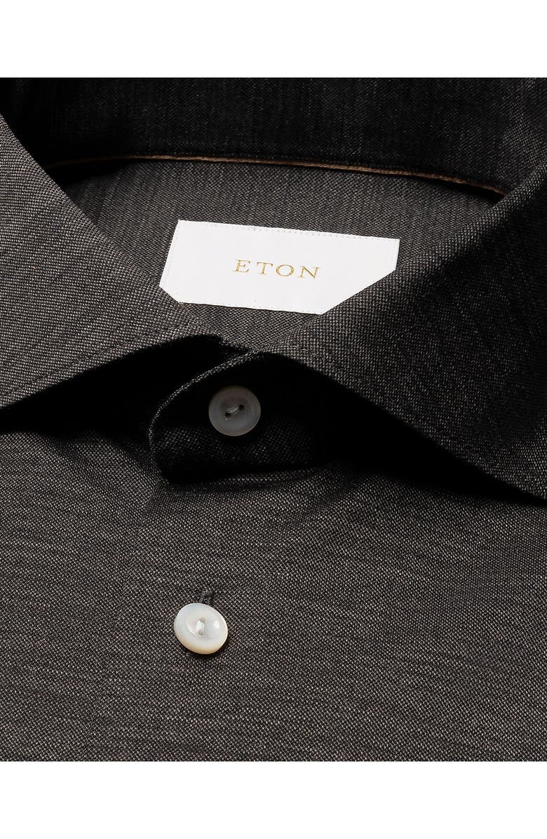 Eton Slim Fit Merino Wool Dress Shirt, Alternate, color, Dark Grey