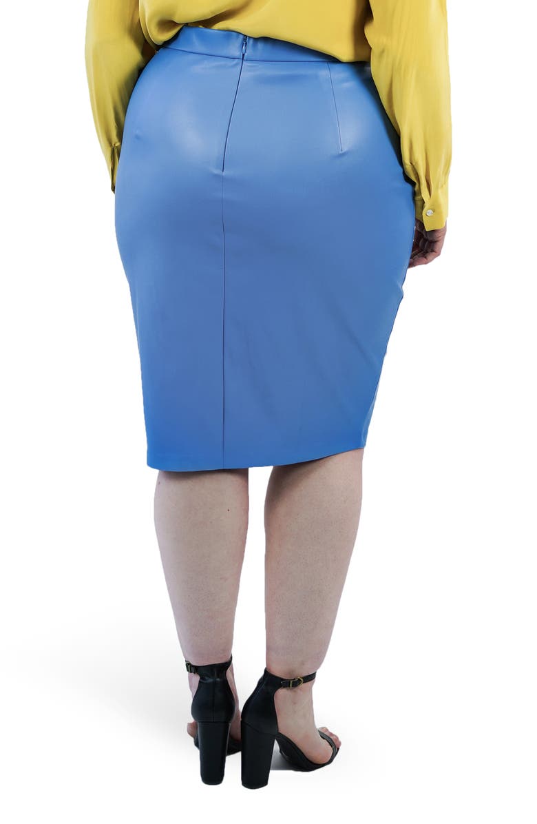 Marée Pour Toi Pintuck Faux Leather Pencil Skirt, Alternate, color,