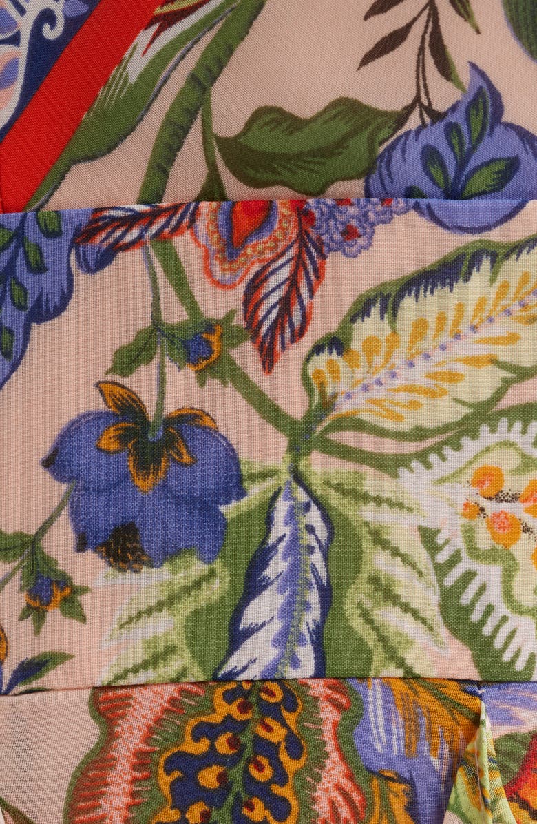 Eliza J Floral Cascade Ruffle Maxi Dress, Alternate, color, 