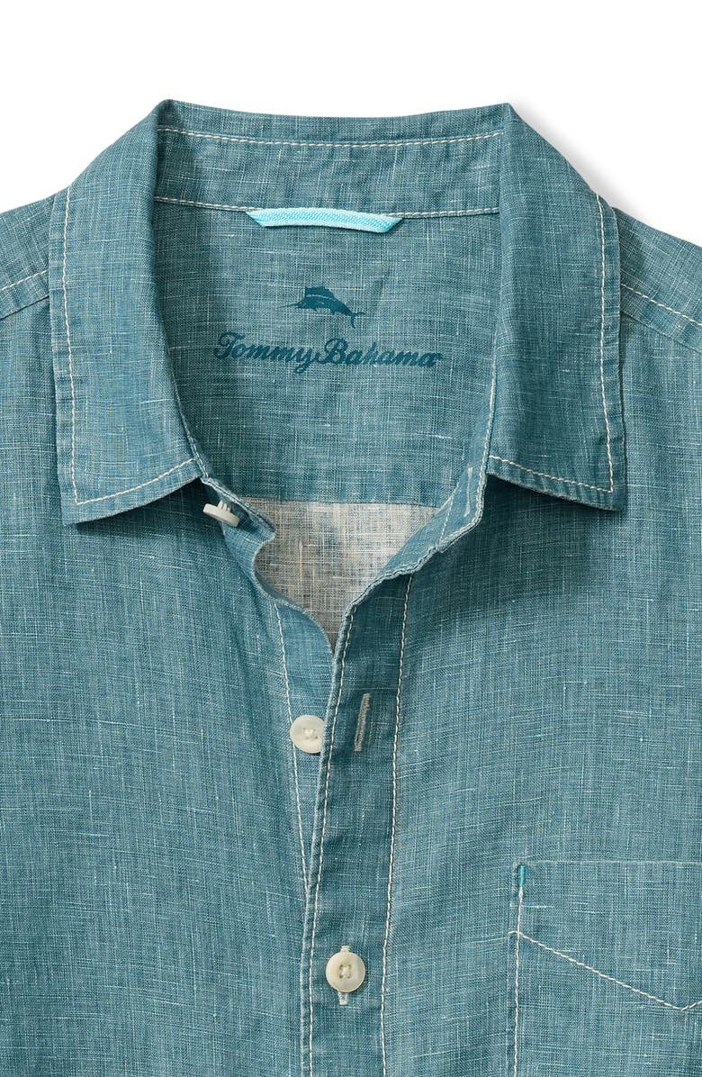 Tommy Bahama Sea Glass Breezer Classic Fit Button-Up Linen Shirt, Alternate, color, Belle Blue