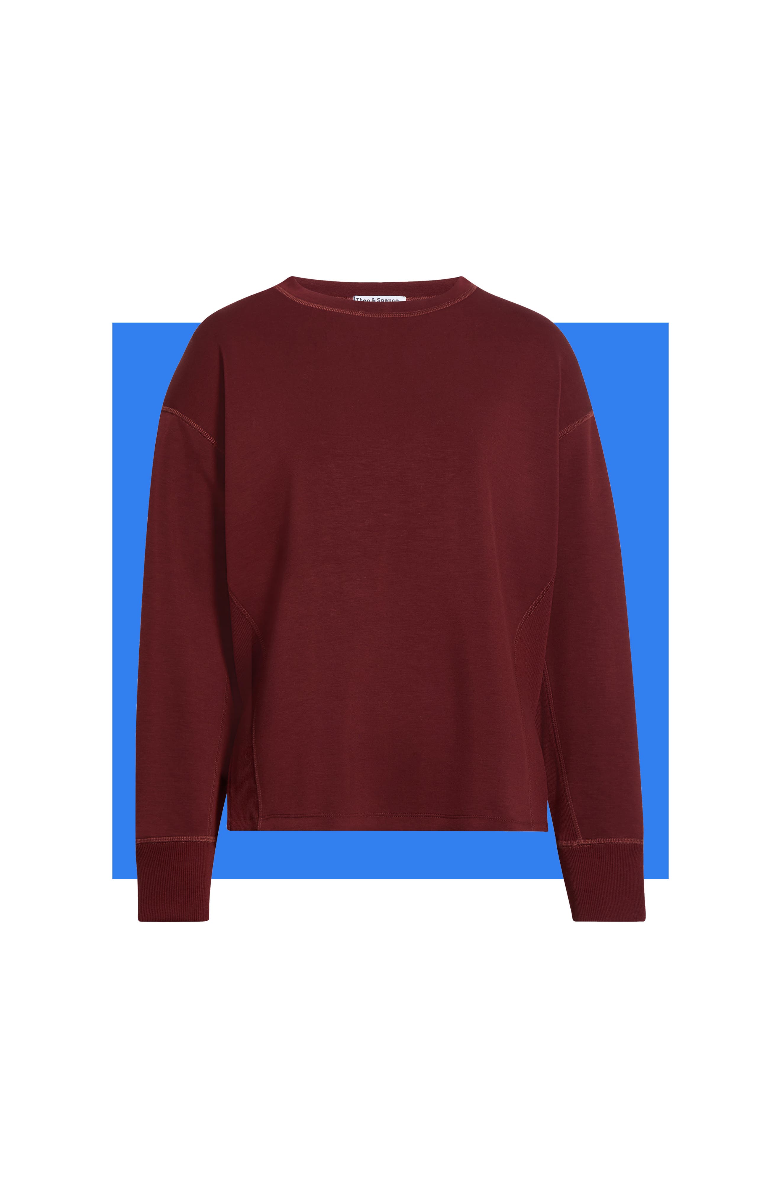 Theo And Spence Crewneck Sweatshirt In Burgundy