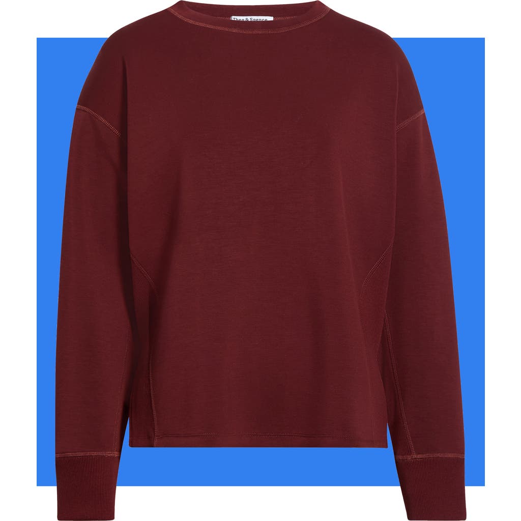 Theo And Spence Crewneck Sweatshirt In Burgundy