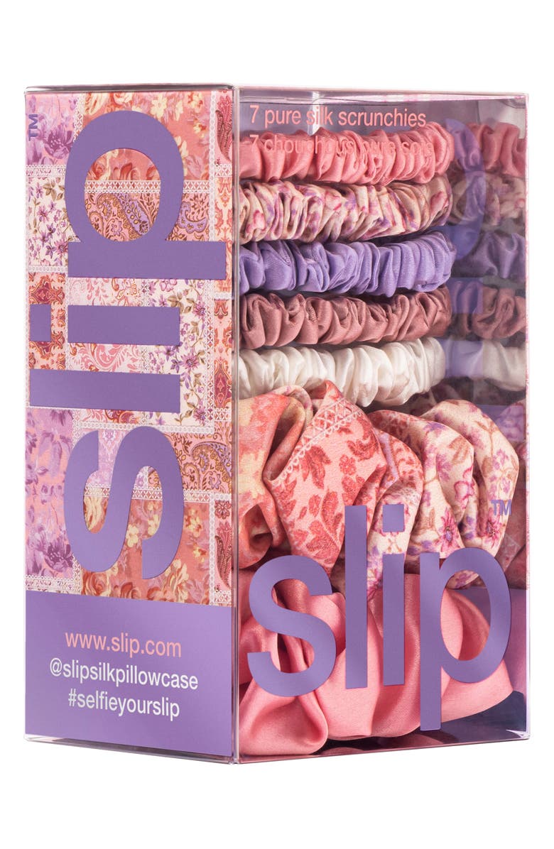 slip 7-Pack Silk Scrunchies, Alternate, color, Pink Multi