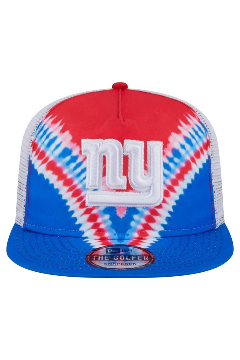 Men's New Era Red/Royal New York Giants Throwback Dye Golfer Snapback Hat, Alternate, color, Red