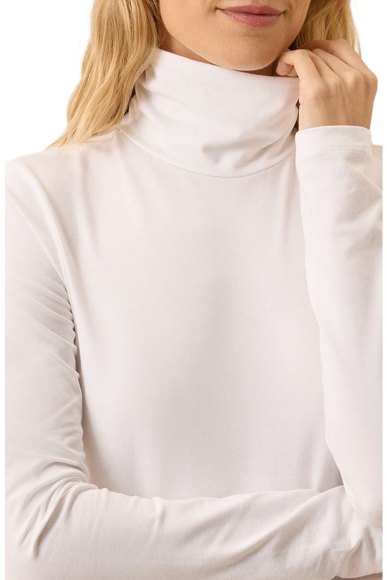 Luxe Stretch Jersey Slim Turtleneck, Alternate, color, White