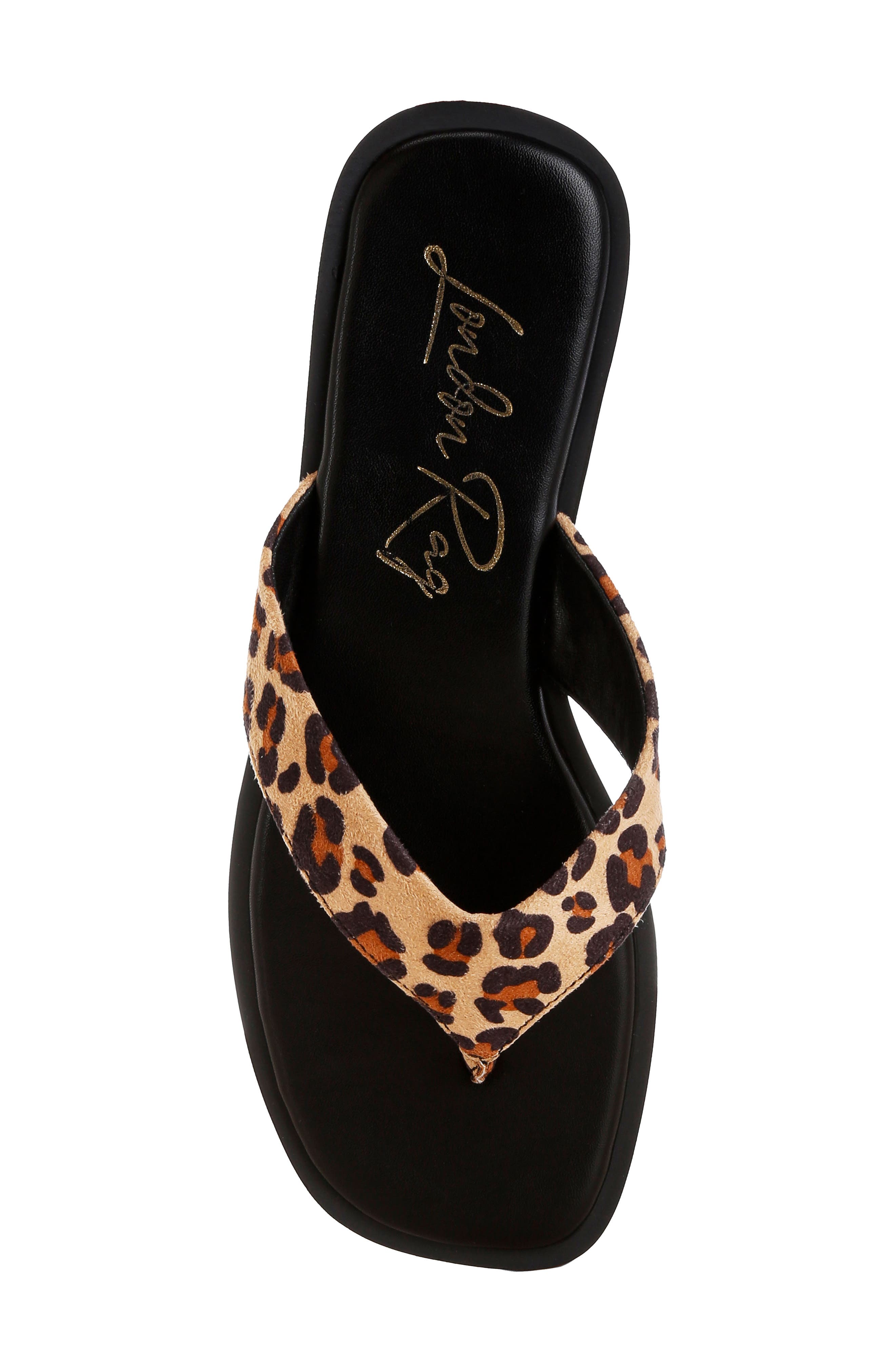 LONDON RAG Buchi Flip Flop, Alternate, color, Leopard