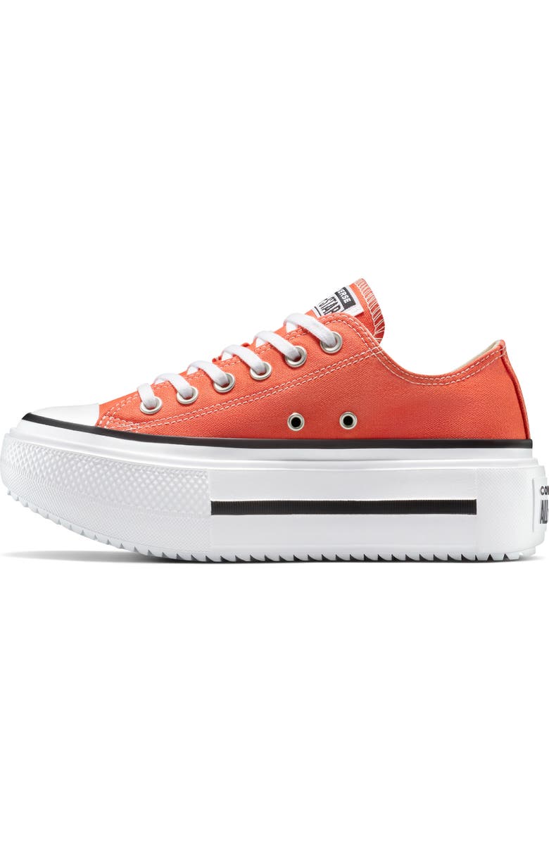 Converse Gender Inclusive Chuck Taylor All Star Lift Double Stack Low Top Platform Sneaker, Alternate, color, Vermillion Red/ White/ Black