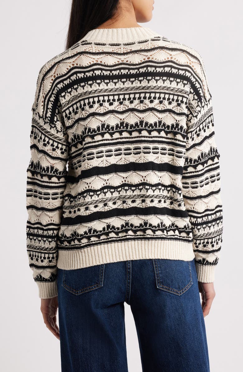 MARGARET O'LEARY Fair Isle Cotton Blend Sweater, Alternate, color, 