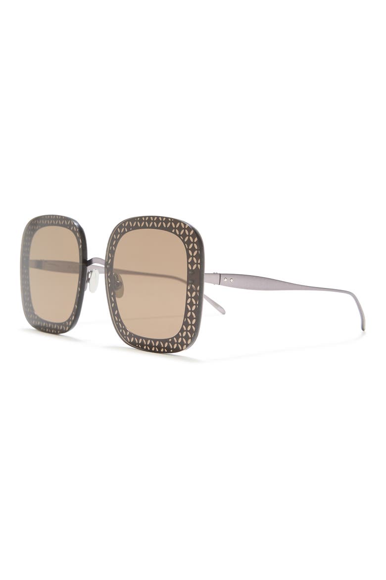 63mm Square Sunglasses, Alternate, color, RUTHENIUM RUTHENIUM BROWN