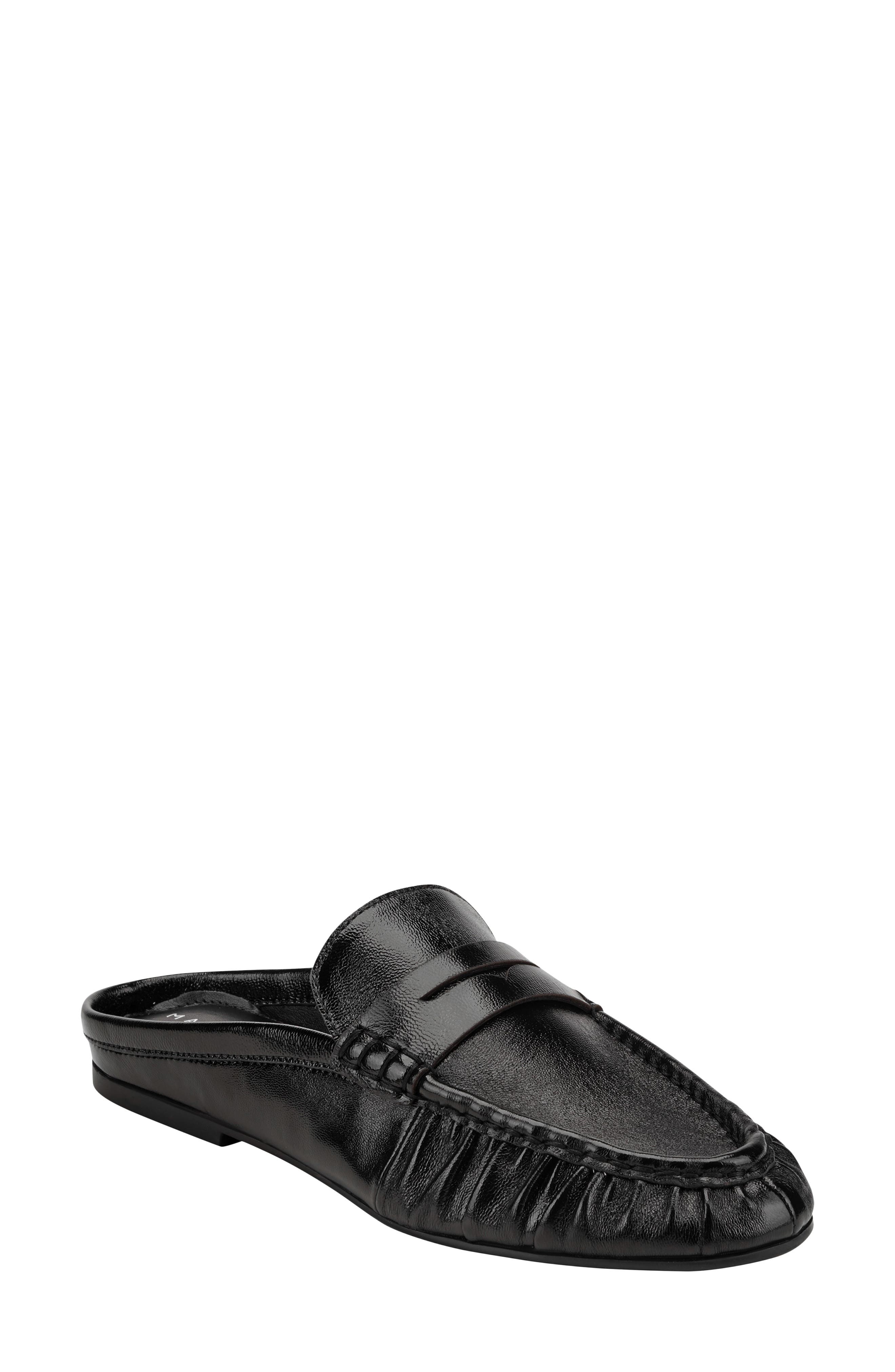 Marc Fisher LTD Jaynie Almond Toe Loafer Mule, Main, color, Black