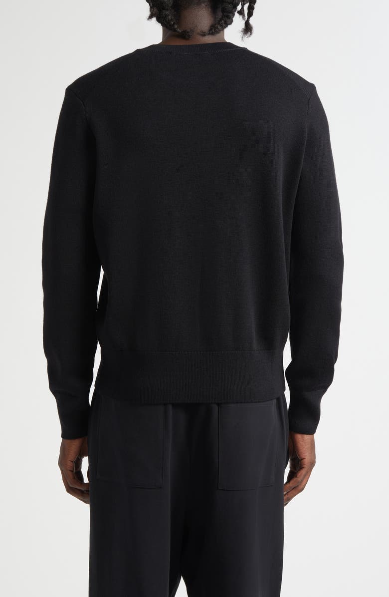 AMI PARIS Ami de Coeur Wool Crewneck Sweater, Alternate, color, 009 Noir/Rouge