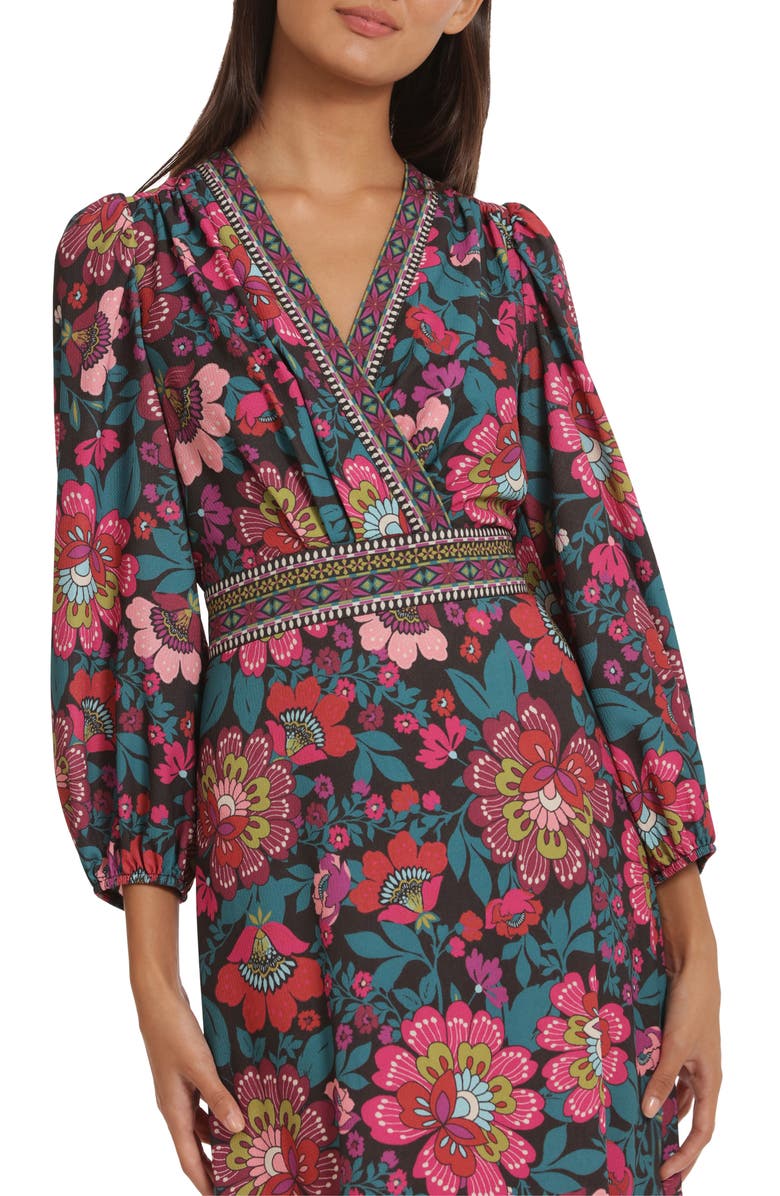 DONNA MORGAN FOR MAGGY Floral Border Print Maxi Dress, Alternate, color, 