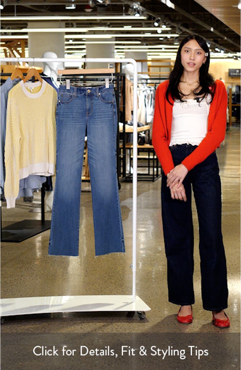 Raw Hem High Waist Slim Bootcut Jeans, sales video thumbnail