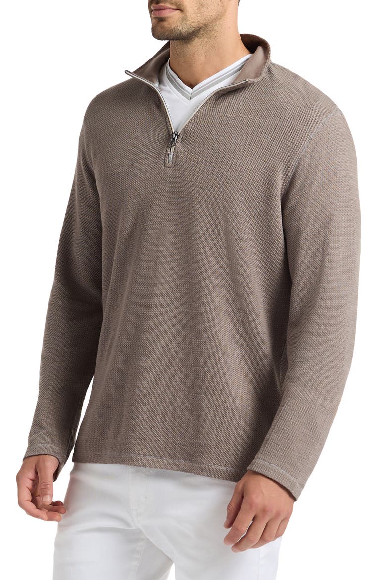 Griffin Cotton Blend Quarter Zip Pullover, Alternate, color, LIGHT GREY