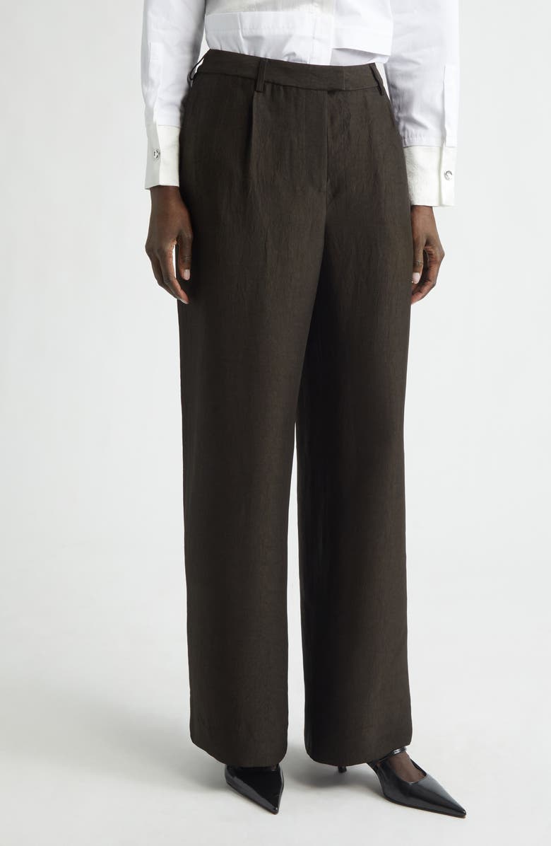 Jason Wu Collection Washed Twill Straight Leg Trousers, Main, color, Nori