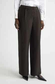 Washed Twill Straight Leg Trousers