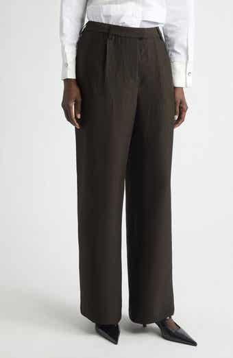 Washed Twill Straight Leg Trousers