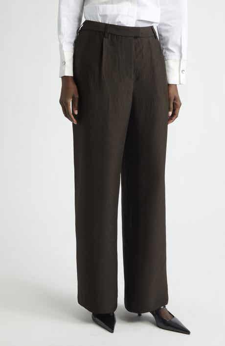 Washed Twill Straight Leg Trousers