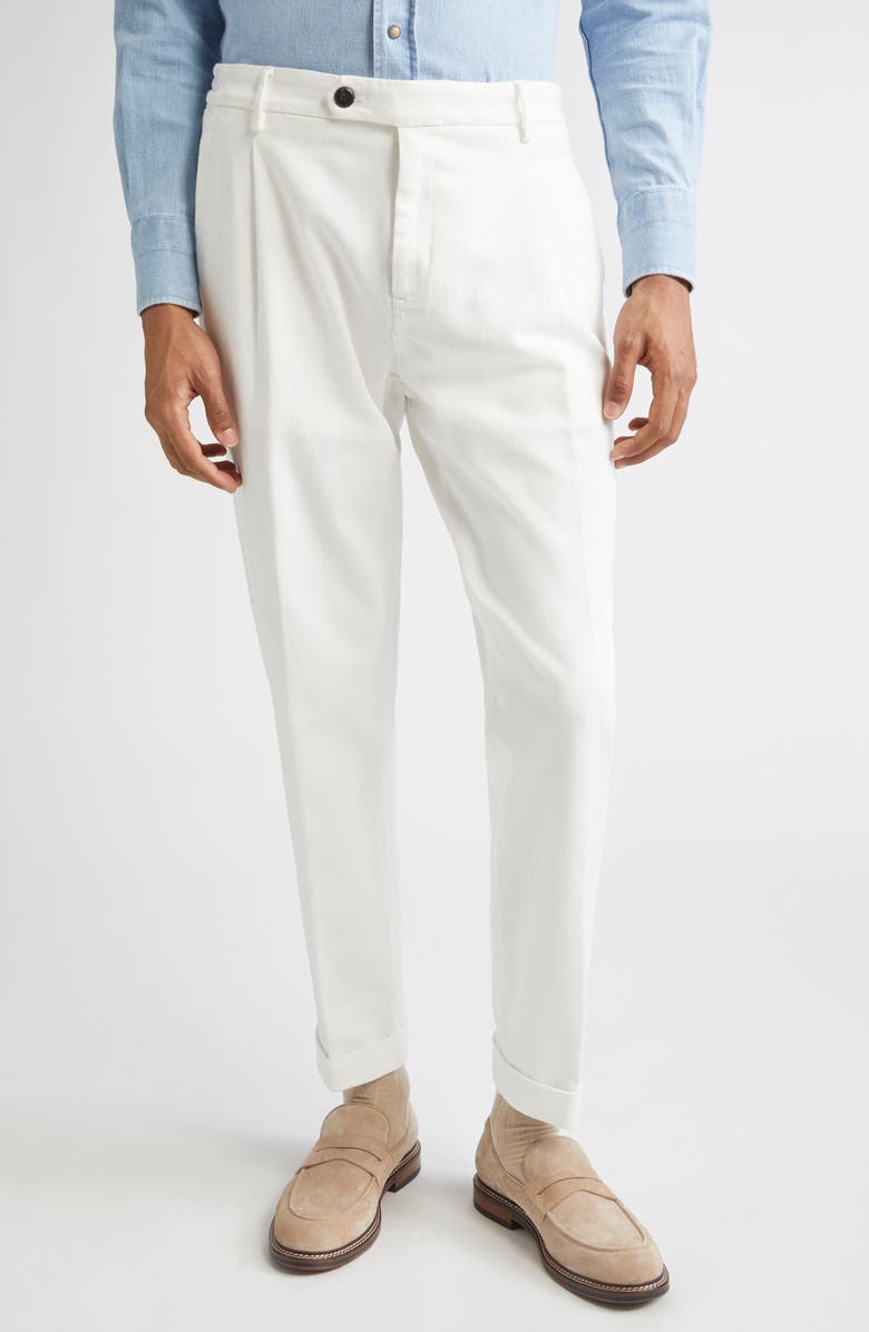 Eleventy Stretch Cotton Chinos, Main, color, 01 White