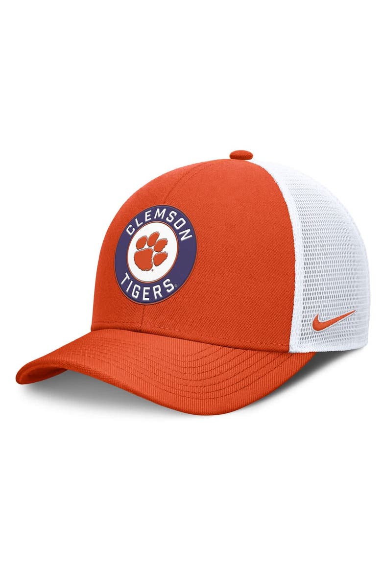 Men's Nike Orange/White Clemson Tigers Rise Primetime Performance Trucker Adjustable Hat, Main, color, Orange