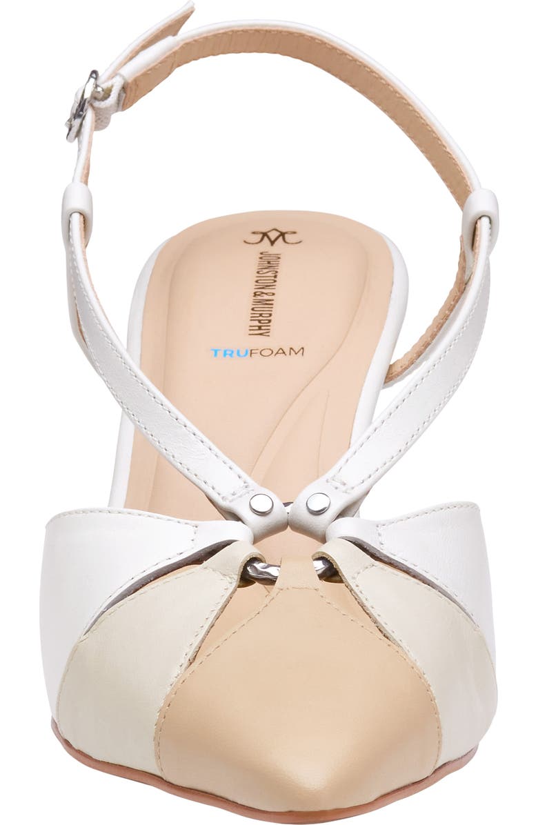 Johnston & Murphy Lindsey Ring Slingback Pump, Alternate, color, White Multi Glove Leather