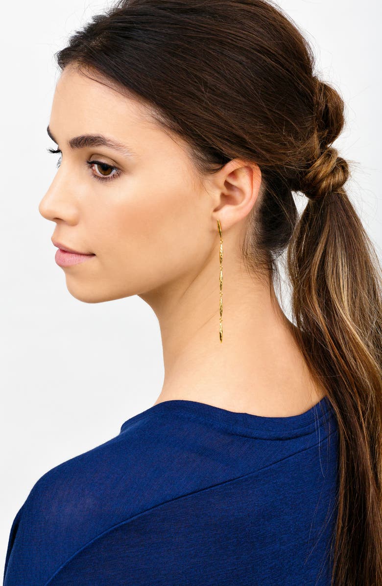 gorjana Nora Linear Earrings, Alternate, color, Gold