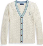 Polo Ralph Lauren Kids' Cabled Cotton Button-Up Cardigan