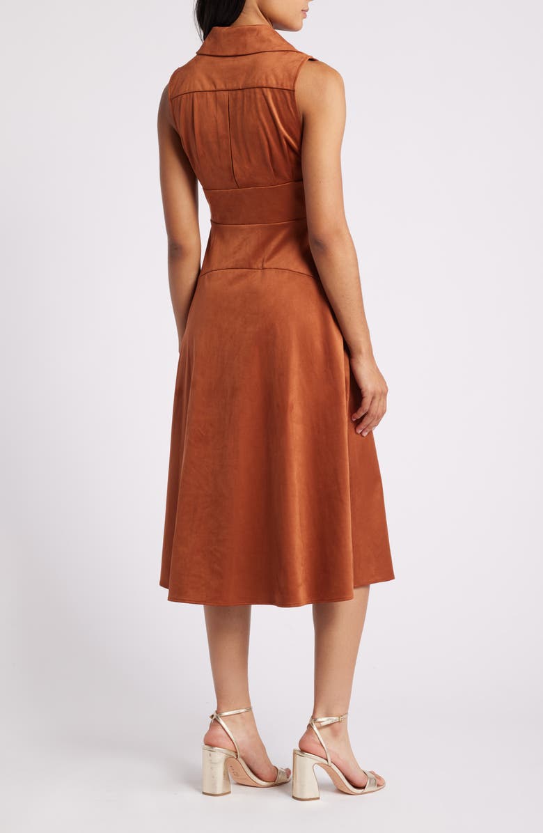 Tahari ASL Tie Belt Faux Wrap Dress, Alternate, color, 