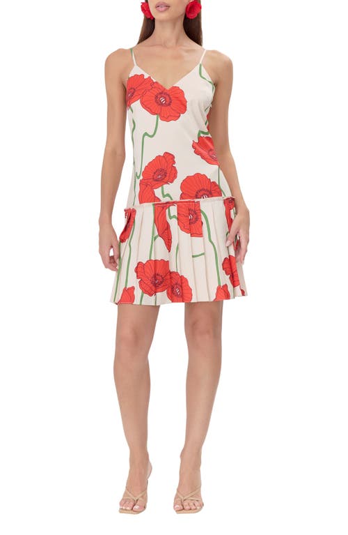 ADELYN RAE ADELYN RAE CAMILA ABSTRACT ROSE PRINT MINIDRESS 