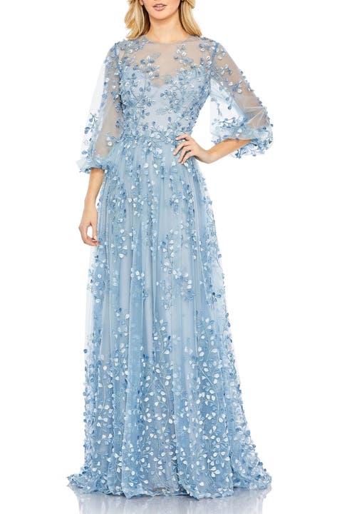 関税送料込【MAC DUGGAL】ロング ドレス 装飾 花柄 ライトブルー Shop Blue Mac Duggal Online | Nordstrom