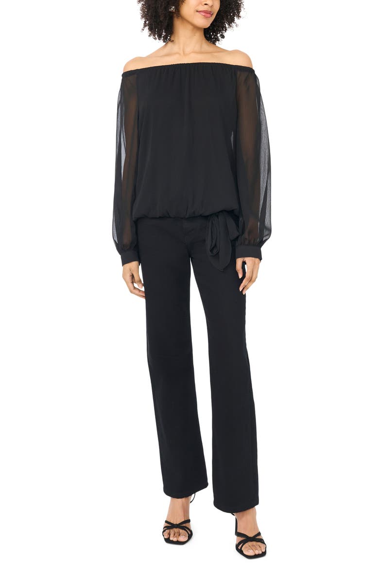 Off the Shoulder Top, Alternate, color, RICH BLACK