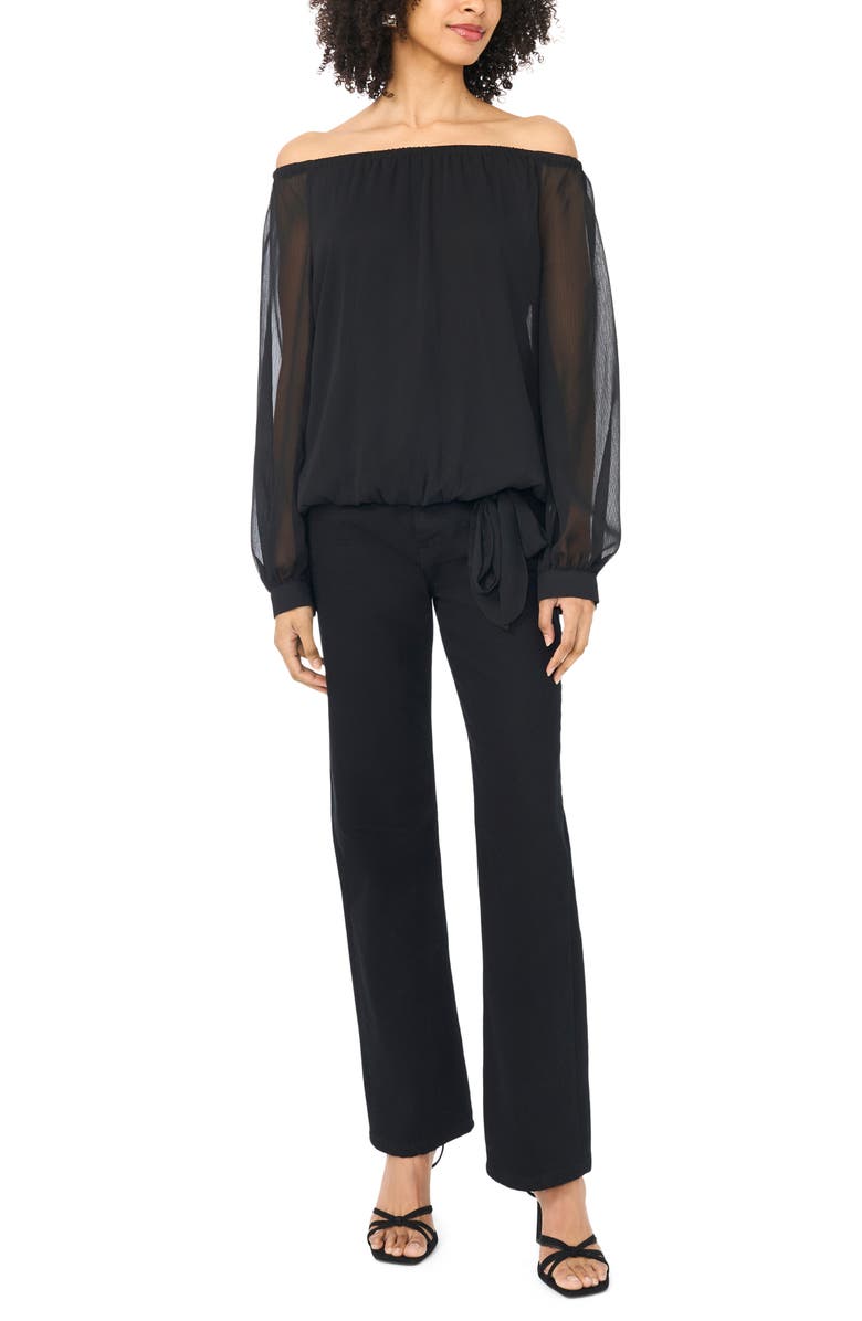 Vince Camuto Off the Shoulder Top, Alternate, color, Rich Black