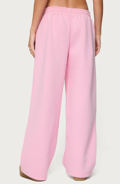 Edikted Pastel Edit Logo Wide Leg Sweatpants In Pink