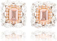 SUZY LEVIAN Sterling Silver Emerald Cut CZ Stud Earrings