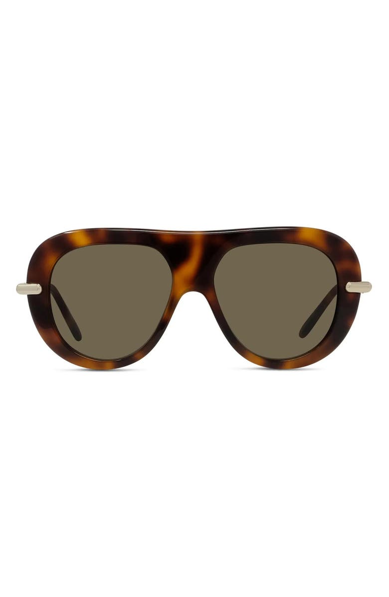 Loewe Slim 52mm Pilot Sunglasses, Main, color, Dark Havana / Brown