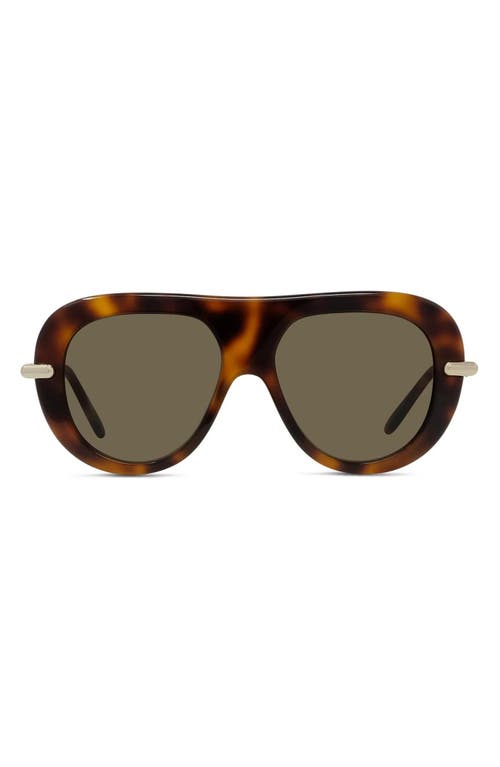 Loewe Slim 52mm Pilot Sunglasses in Dark Havana/brown at Nordstrom