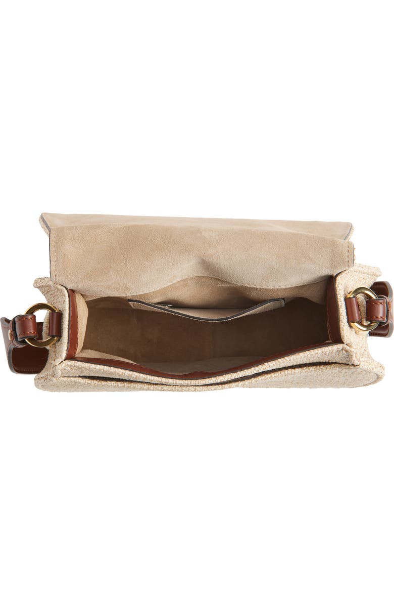 Chloé Medium Marcie Faux Raffia & Leather Saddle Bag, Alternate, color, Hot Sand