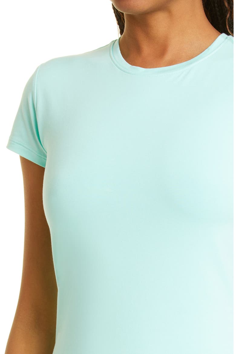 Cotton Jersey T-Shirt Dress, Alternate, color, AQUA SURF