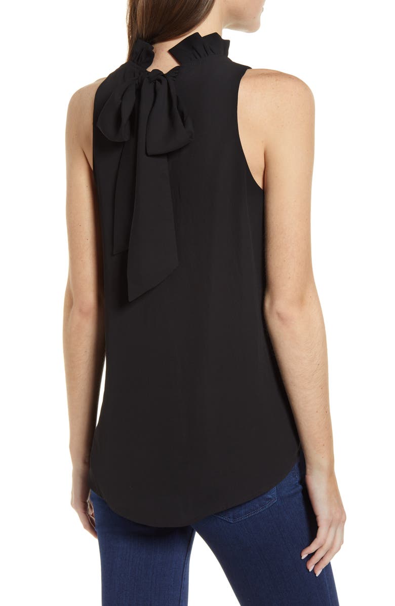 GIBSONLOOK Gibson Cavallo Ruffle Neck Back Tie Tank, Alternate, color, 