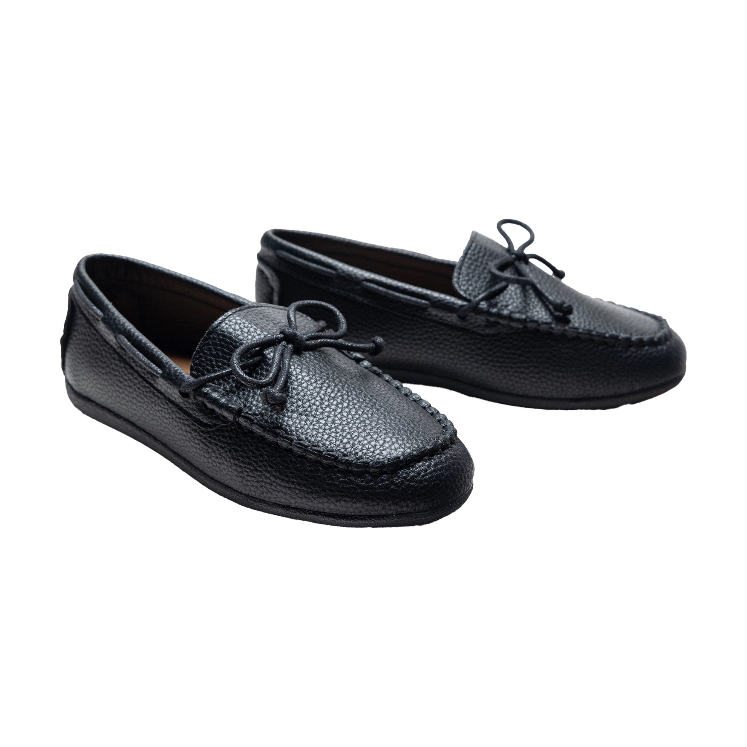 MOUSTACHE Leather Moccasin Loafers, Alternate, color, Black