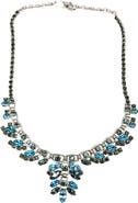MADISON BEVERLY HILLS Vintage Rhinestone Silvertone Necklace in Blues and Greens
