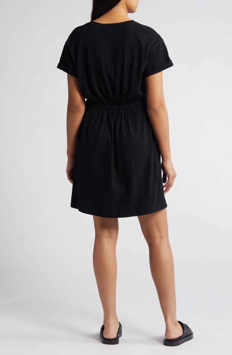 Caslon<sup>®</sup> Drawstring Waist Organic Cotton T-Shirt Dress, Alternate, color,